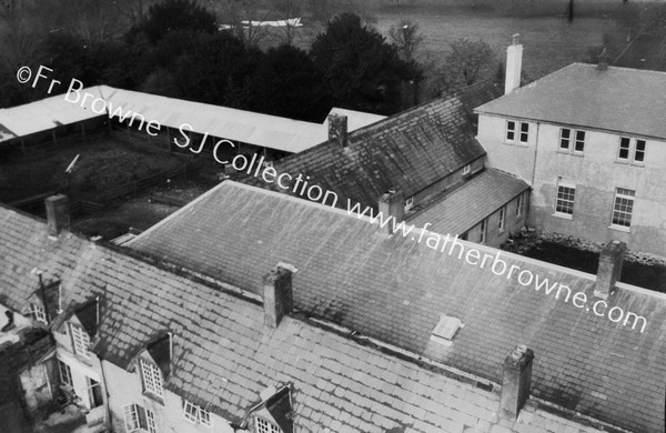 GLENCAIRN PRIORY BUILDING FROM CHURCH TOWER CLOISTER & FARM YARD